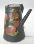Black toleware coffee pot 19th c