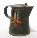 Black toleware syrup pitcher 19th c