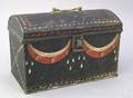 Black toleware dome top document box 19th c