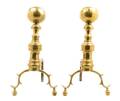 A Pair of Brass Andirons