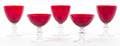 A Set of Cranberry Stemware