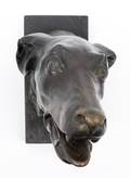 An American Bronze Head of a Hound