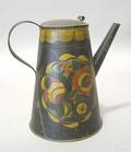 Black toleware coffee pot 19th c