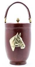 A Brass Mounted Leather Bucket