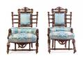 A Pair of Renaissance Revival Walnut Side Chairs