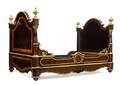 A Louis XVI Style Gilt Bronze Mounted Parquetry Bed