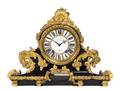 A Louis XV Gilt Bronze Mounted Ebonized Cartonnier Clock