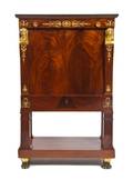 An Empire Gilt Bronze Mounted Mahogany Secretaire a Abattant