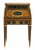 A Louis XVI Style Gilt Bronze Mounted Marquetry Bonheur du Jour
