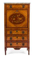 A Louis XVI Style Marquetry Secretaire a Abattant
