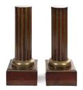A Pair of Brass Mounted Mahogany Pedestals