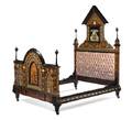A North Italian Bone Inlaid and Parcel Ebonized Bed