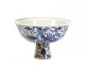 Ming Dynasty Style Stem Cup with Fish Xuande Mark