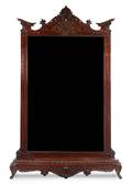 A Large Victorian Mahogany Hall Mirror