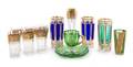 A Group of Gilt and Enameled Glass Articles