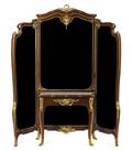 A Louis XV Style Gilt Bronze Mounted Mahogany Dressing Table and Mirror