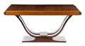 A French Art Deco Brass Mounted Rosewood Dining Table