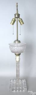 Baccarat colorless glass electric table lamp ca 1900