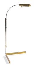 A Cedric Hartman Style Brass and Chrome Floor Lamp