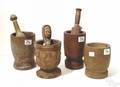 Group of 3 mortar  pestles