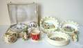 Group of childs Staffordshire and porcelain tableware and figures to include example by Tiffany and Royal Doulton