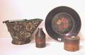 Four pieces of tole to include coal bucket