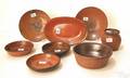 Eight redware bowls and plates