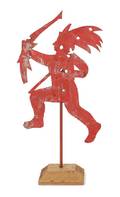 A Painted Metal Indian Silhouette Weather Vane