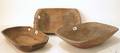Three carved wooden trenchers