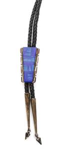 A Navajo Silver and Lapis Bolo J Charley