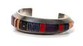 A Navajo Silver and Multi Stone Inlay Cuff Gibson Nez
