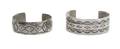 Two Traditional Style Navajo Stamped Silver Bracelets