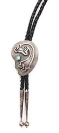 A Navajo Silver and Turquoise Bolo P Yellowhorse