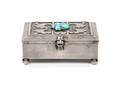 A Navajo Silver and Turquoise Box Mary Morgan b 1923