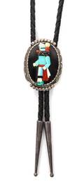 A Zuni Silver and Multiple Stone Bolo Beverly Etsate