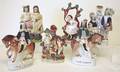 Six Staffordshire figural groups