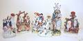 Six Staffordshire figural groups