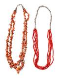 Two Southwestern Style Coral Necklaces