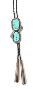 A Southwestern Silver and Turquoise Bolo