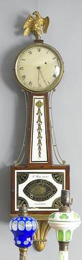 Roxbury Massachusetts Federal mahogany banjo clock ca 1805