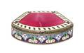 A Russian Jeweled and Guilloche Enameled Silver Box