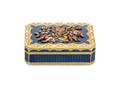 A French Yellow Gold and Guillioche Enamel Box