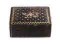 A Silver and Gold Inlaid Tortoise Shell Powder Box