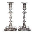 A Pair of English SilverPlate Candlesticks