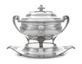 A George III Silver Soup Tureen Cover and Later Stand
