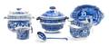 An Assembled Partial Historical Blue Staffordshire Tea Service