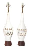 A Pair of Pierced Marble Lamps