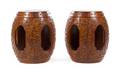 Pair of Chinese Carved Hardwood Stools