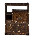 A Korean Motherof Pearl Shagreen and Simulated Tortoise Shell Inlaid Lacquer Cabinet