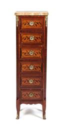 A Louis XVI Style Marquetry Tall Chest